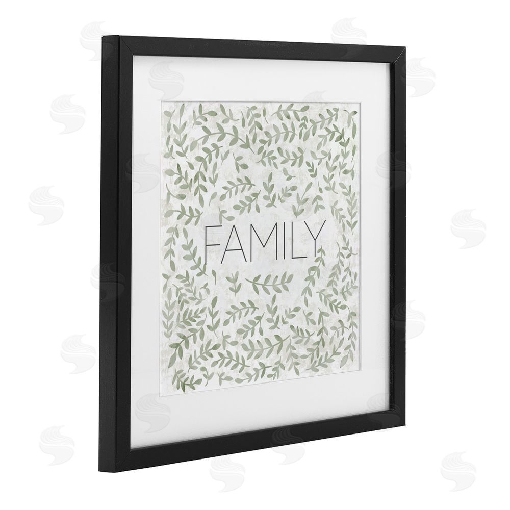 Sundance Graphics Curved Ivy Sprigs Family Black Framed Print Under Glass Wall Art