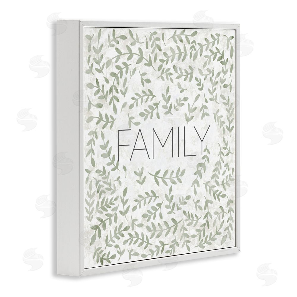 Sundance Graphics Curved Ivy Sprigs Family White Framed Giclee Wall Art Print