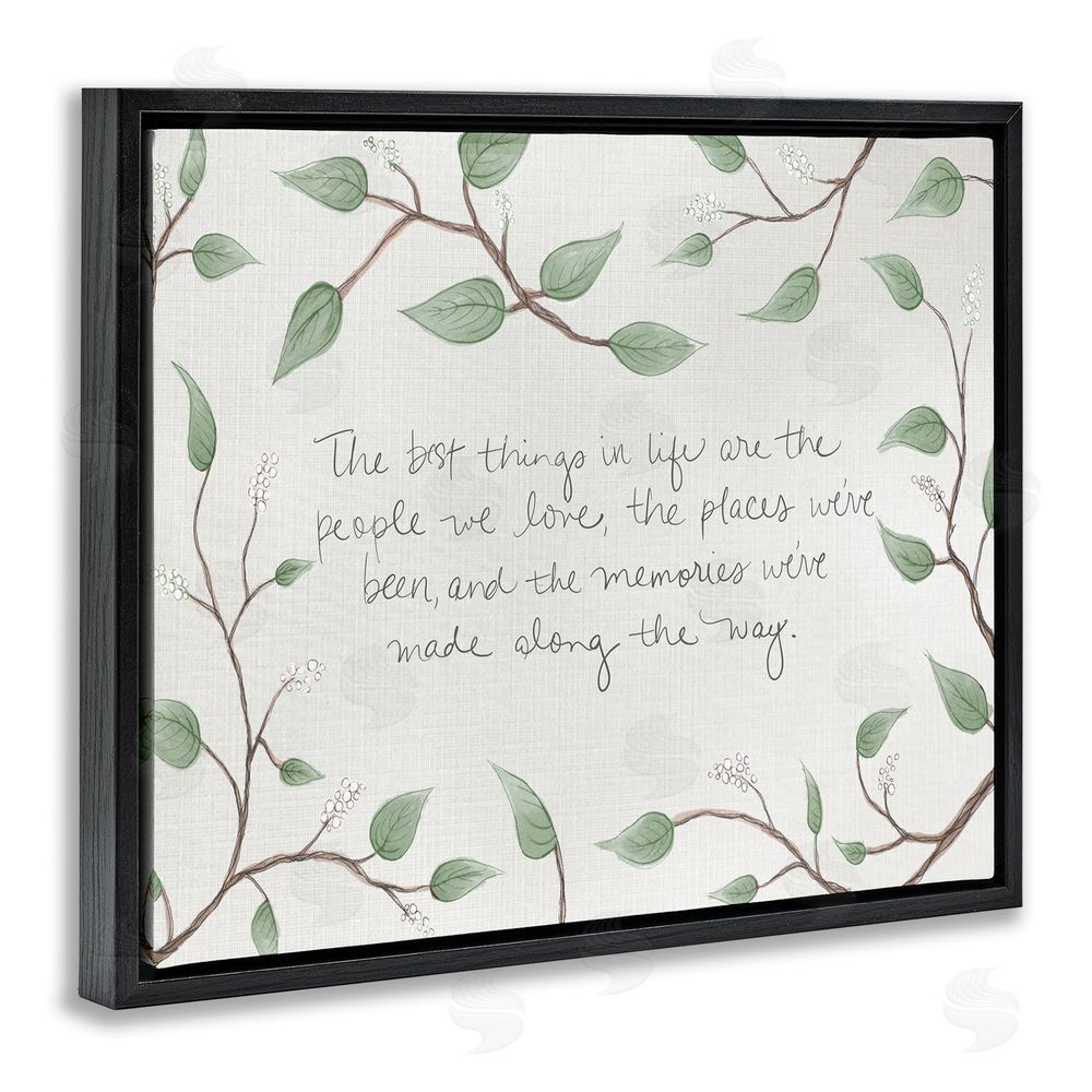 SD Graphics Studio The Best Things In Life Black Floating Frame Canvas Wall Art Print