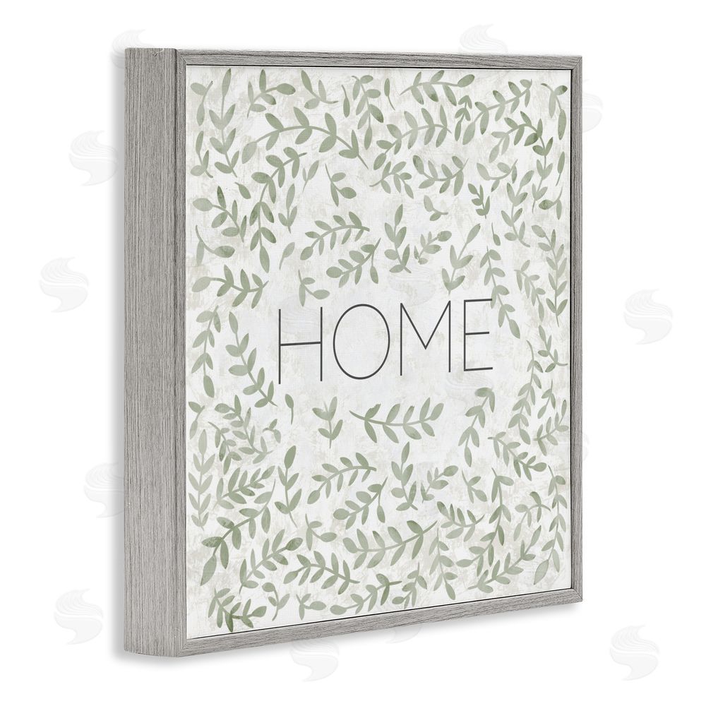 Sundance Graphics Curved Ivy Sprigs Greenery Gray Framed Giclee Wall Art Print