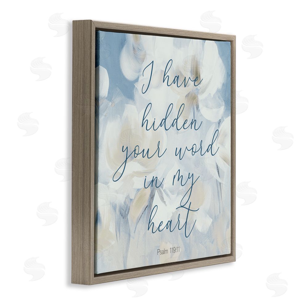 Sundance Graphics Hidden Your Word In My Heart Brown Floating Frame Canvas Wall Art Print