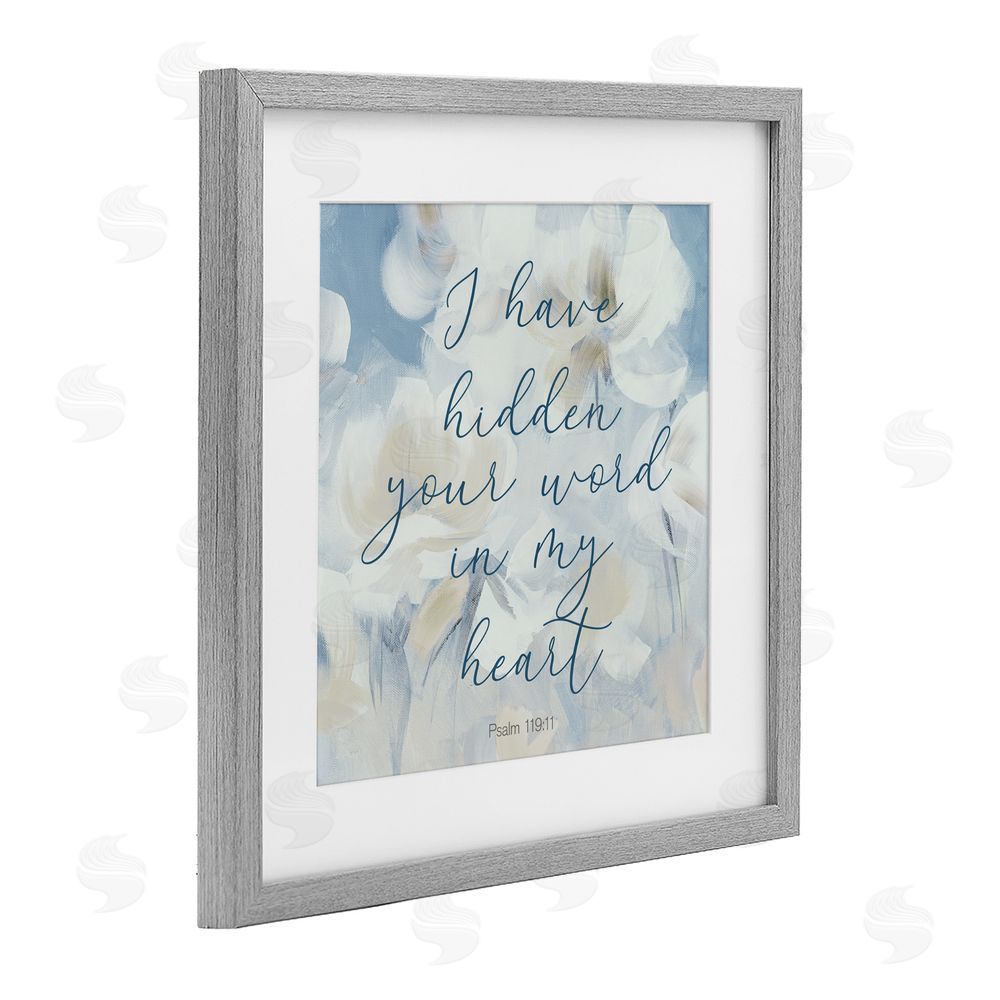 Sundance Graphics Hidden Your Word In My Heart Gray Framed Print Under Glass Wall Art