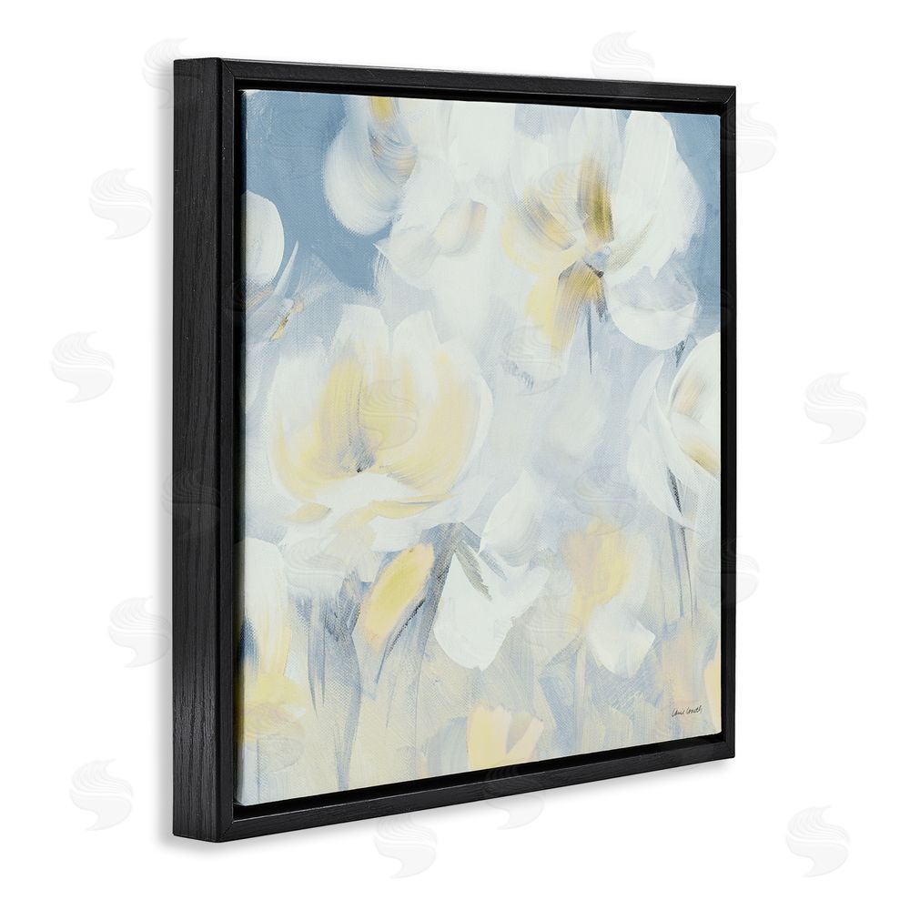 Lanie Loreth Soft & Gentle Flower Field Black Floating Frame Canvas Wall Art Print