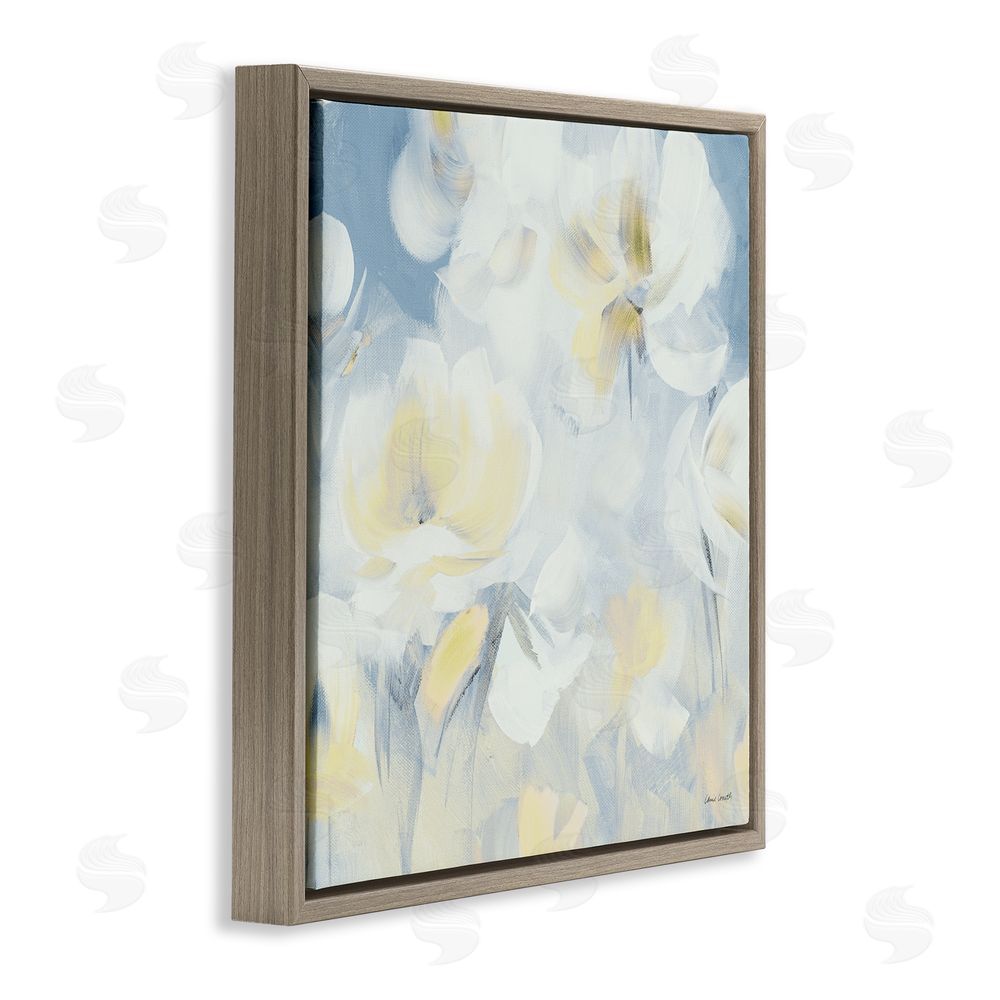 Lanie Loreth Soft & Gentle Flower Field Brown Floating Frame Canvas Wall Art Print