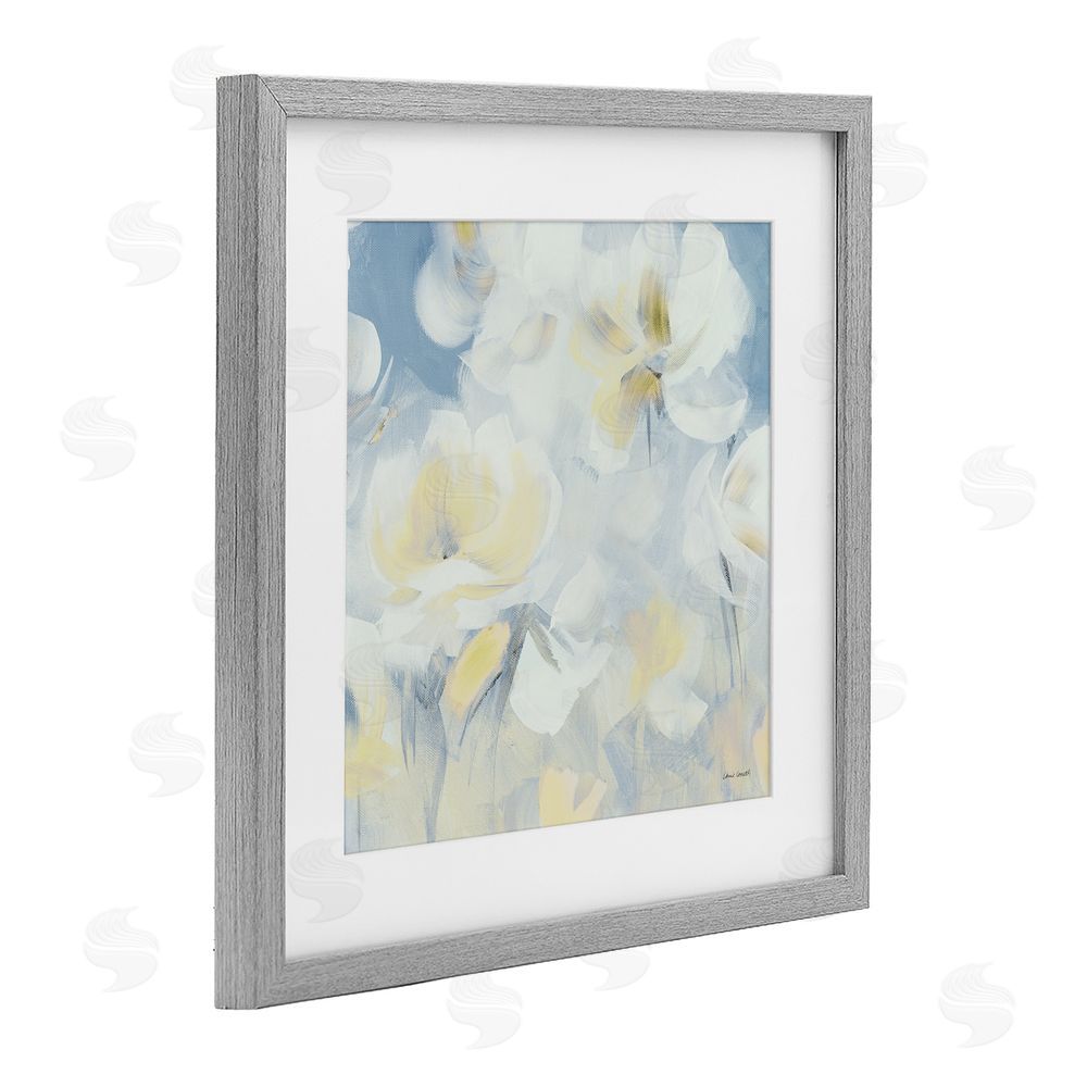 Lanie Loreth Soft & Gentle Flower Field Gray Framed Print Under Glass Wall Art