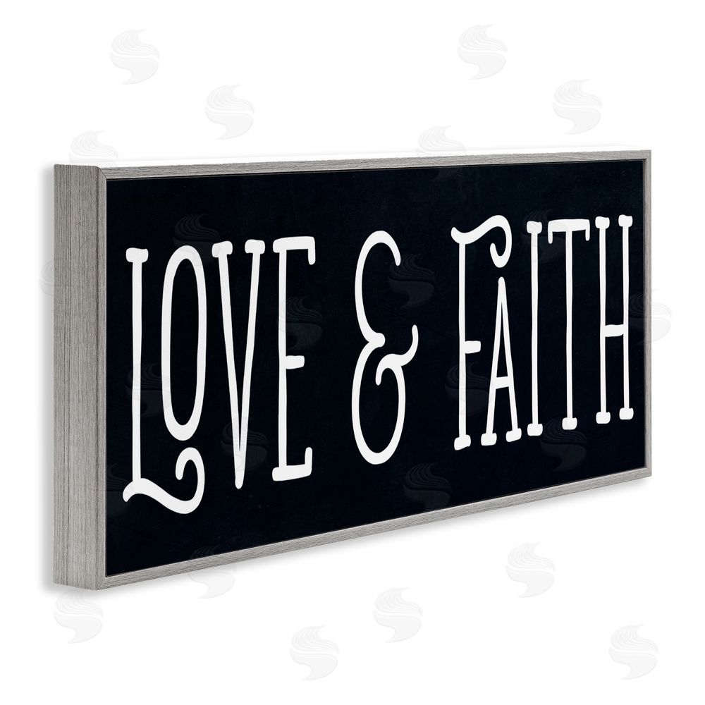 Sundance Graphics Love & Faith on Black Gray Framed Giclee Wall Art Print