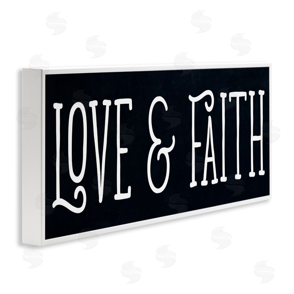 Sundance Graphics Love & Faith on Black White Framed Giclee Wall Art Print