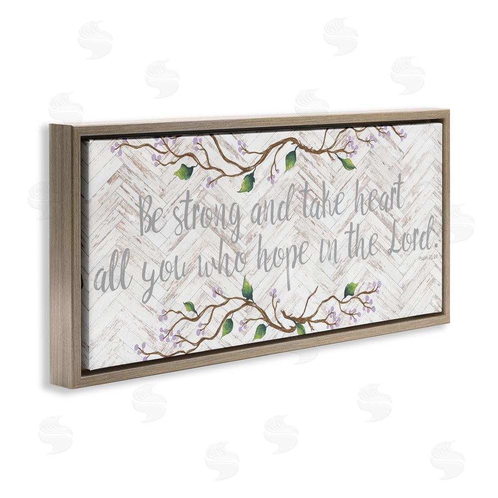 Sundance Graphics All You Who Hope Brown Floating Frame Canvas Wall Art Print
