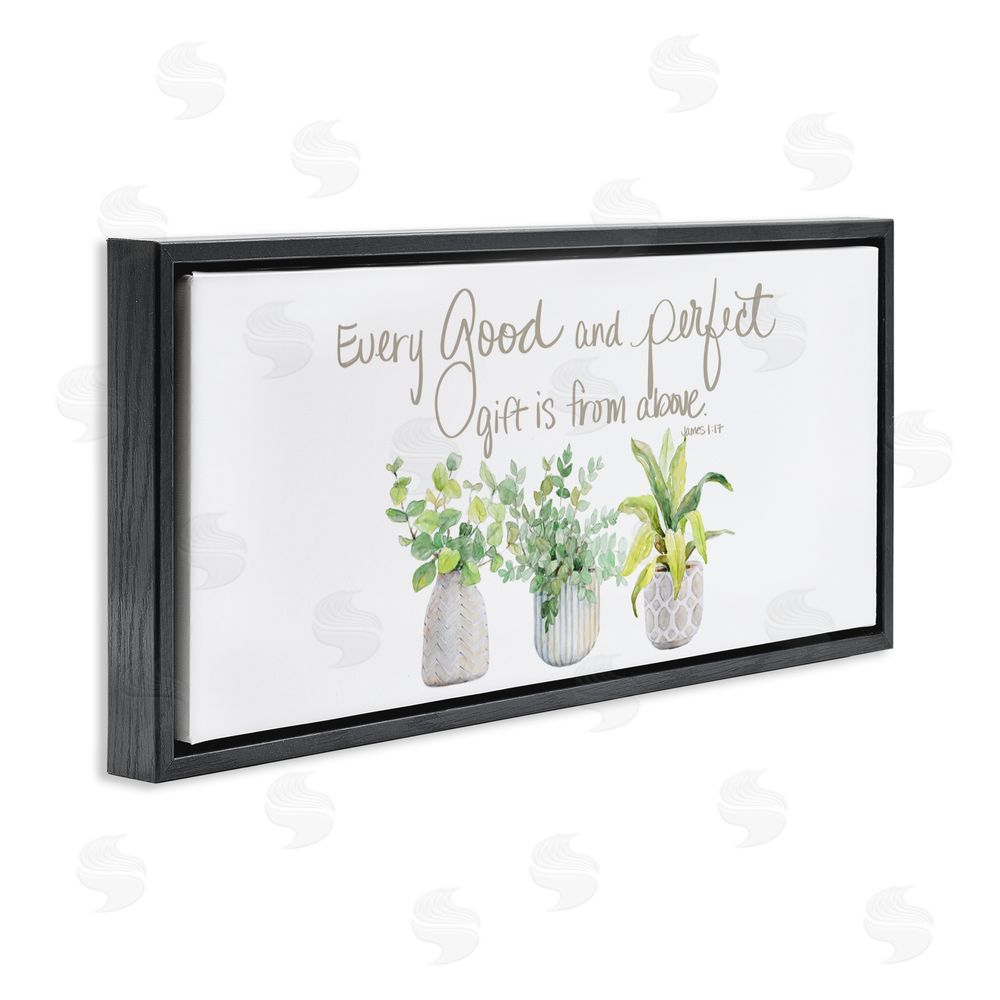 Sundance Graphics Every Good & Perfect Gift Black Floating Frame Canvas Wall Art Print