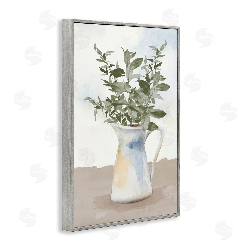 Sundance Graphics Eucalyptus Botanicals Vase Gray Framed Giclee Wall Art Print