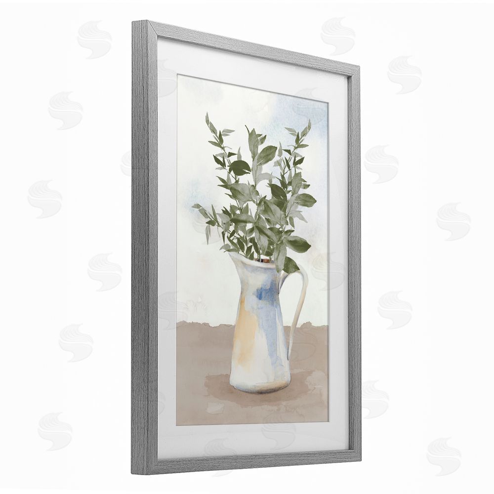 Sundance Graphics Eucalyptus Botanicals Vase Gray Framed Print Under Glass Wall Art