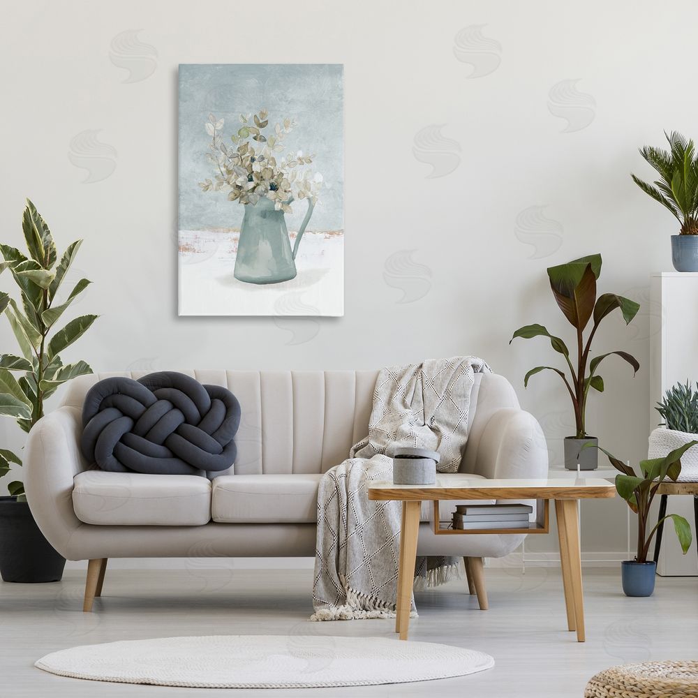 Sundance Graphics Blue Botanical Arrangement Canvas Wall Art Print in Room