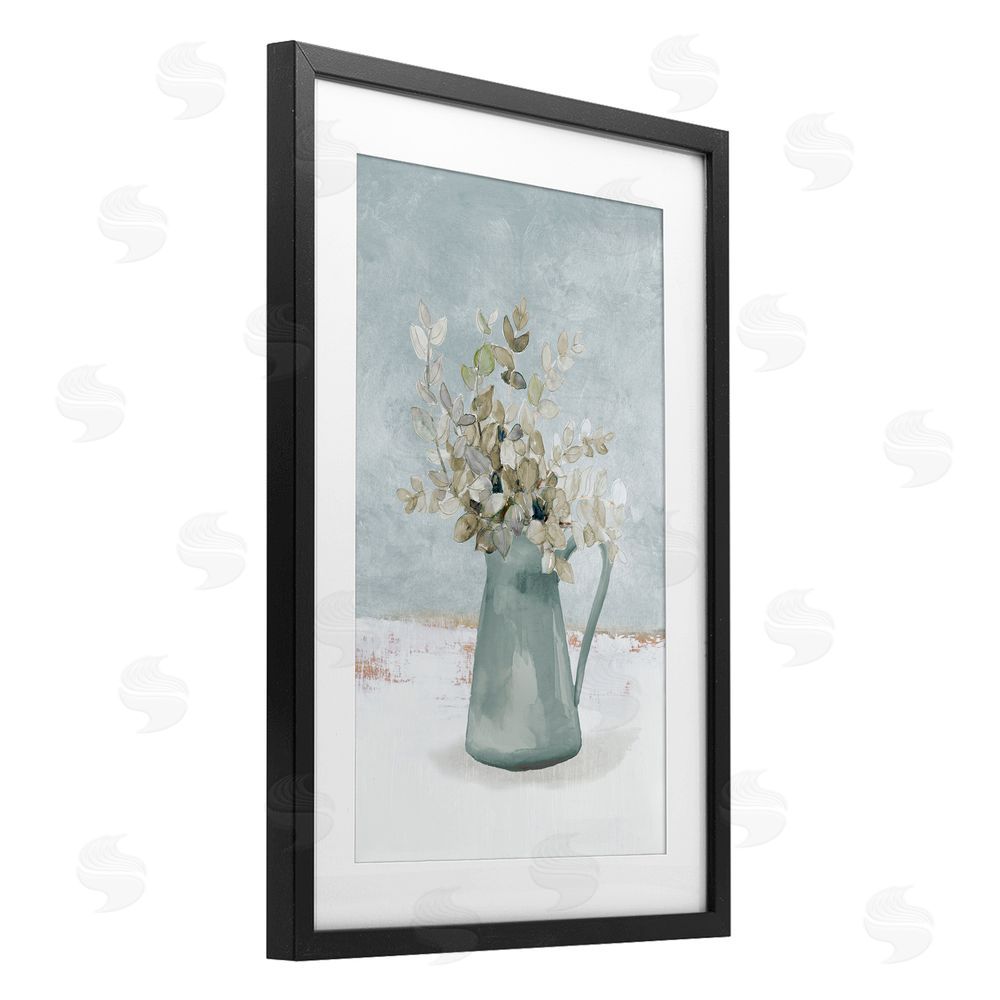 Sundance Graphics Blue Botanical Arrangement Black Framed Print Under Glass Wall Art