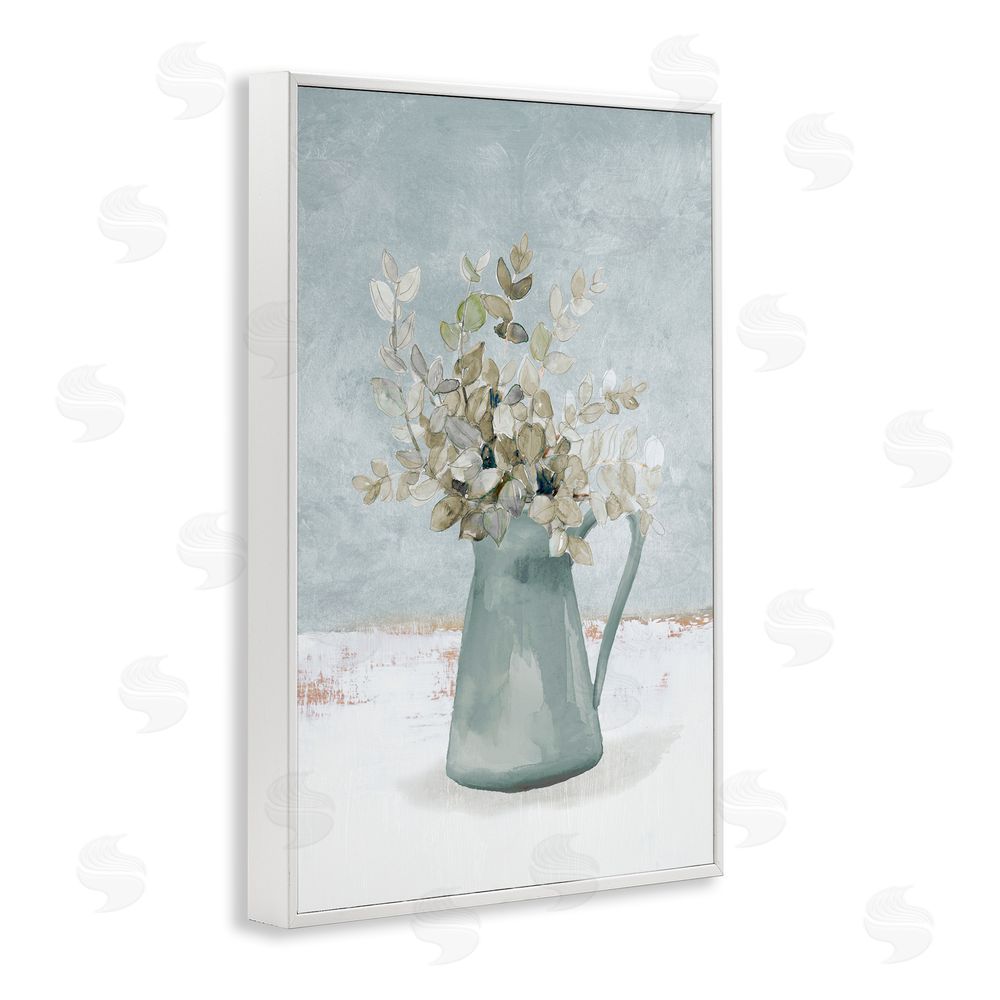 Sundance Graphics Blue Botanical Arrangement White Framed Giclee Wall Art Print