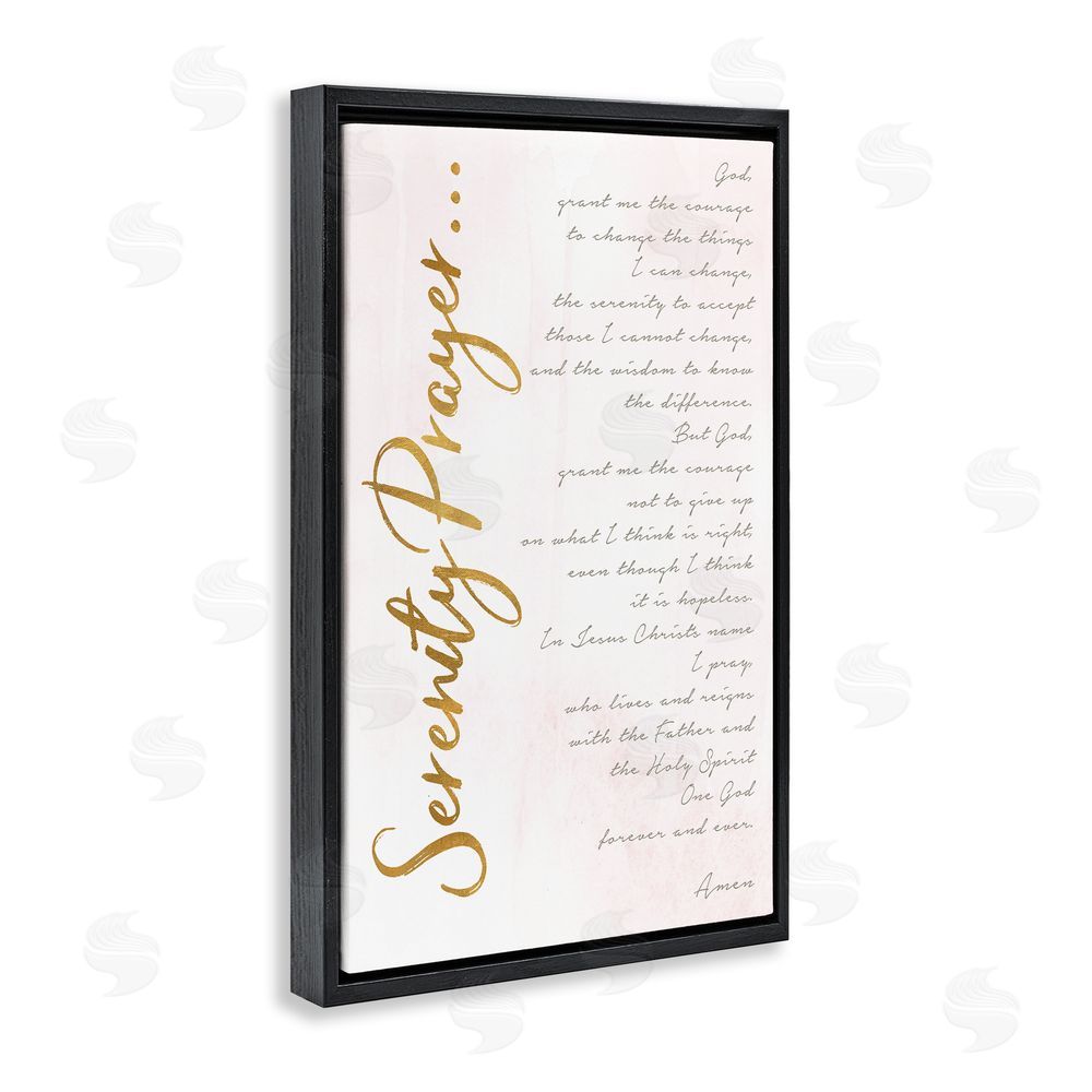 Anna Quach Serenity Prayer Scripture Black Floating Frame Canvas Wall Art Print