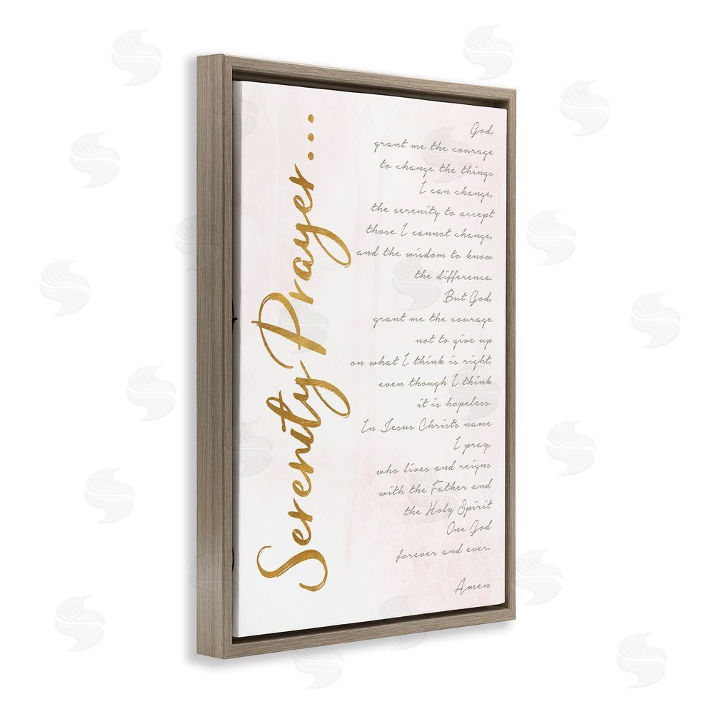 Anna Quach Serenity Prayer Scripture Brown Floating Frame Canvas Wall Art Print
