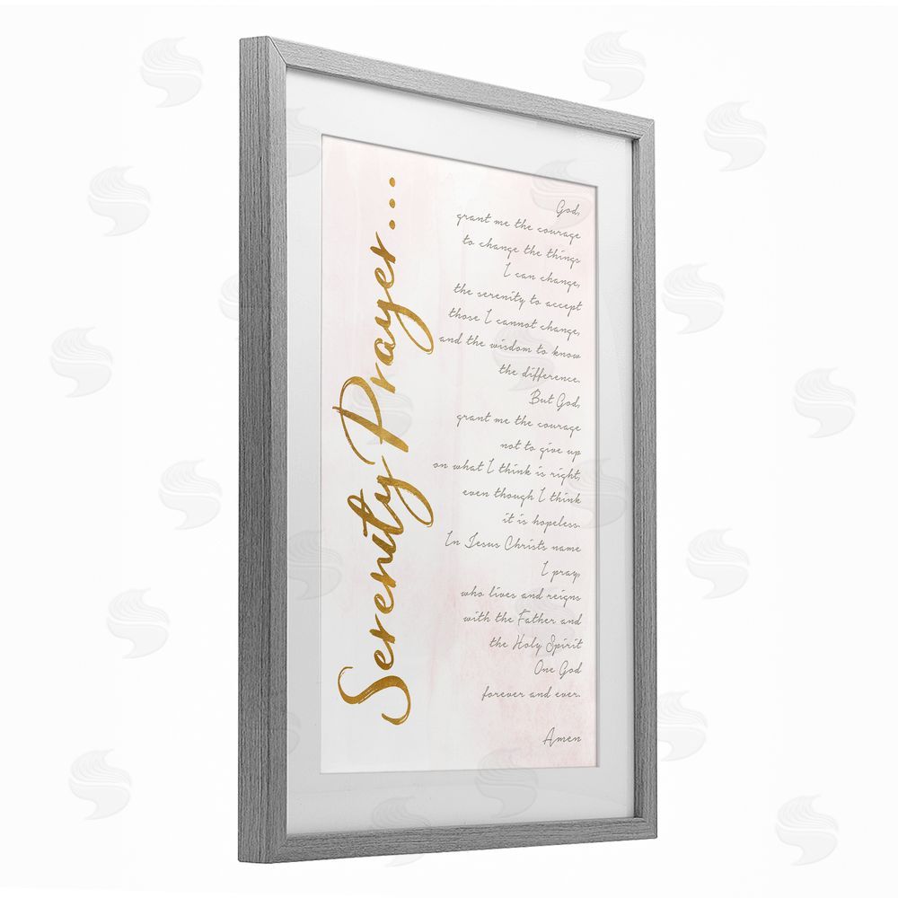 Anna Quach Serenity Prayer Scripture Gray Framed Print Under Glass Wall Art