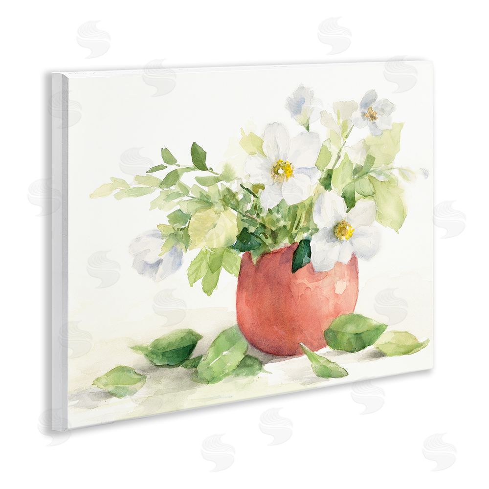 Lanie Loreth White Anemones in Copper Vase Wall Plaque Art Print