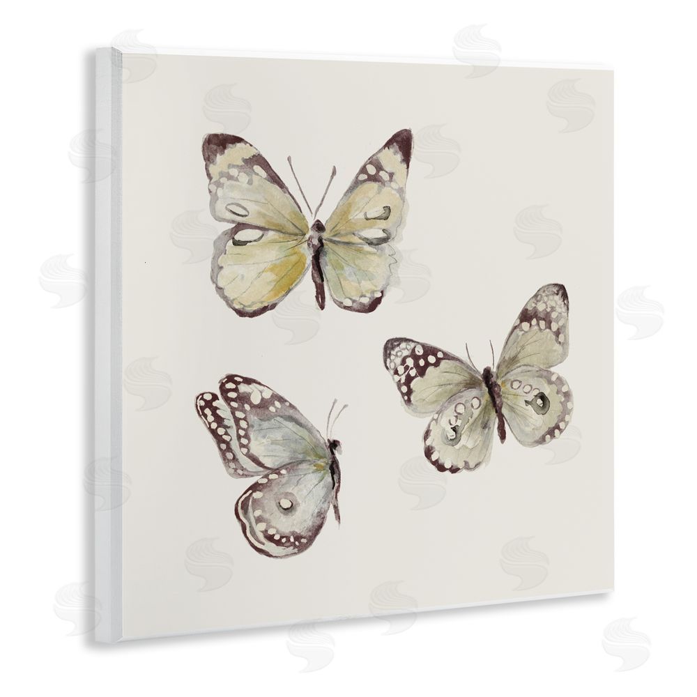 Sundance Graphics Delicate Butterflies on Beige Wall Plaque Printed Art