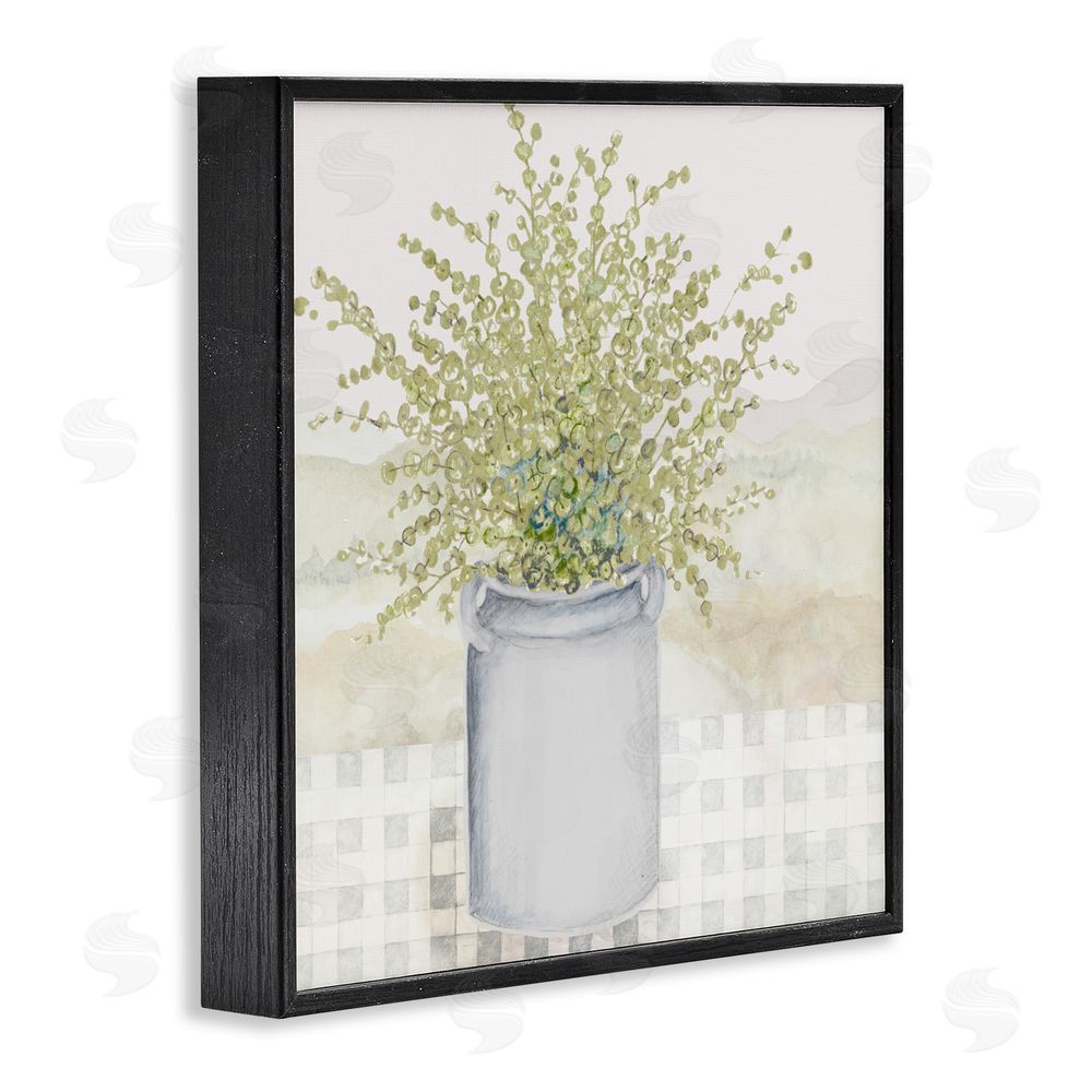 Janice Gaynor Potted Farm Herbs Black Framed Giclee Wall Art Print