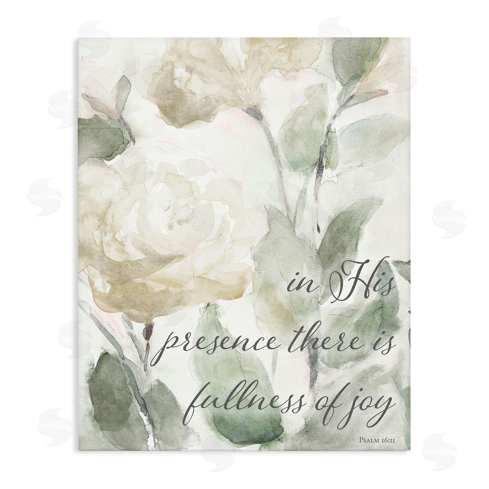 Sundance Graphics His Presence Floral Scripture Canvas Wall Art Print
