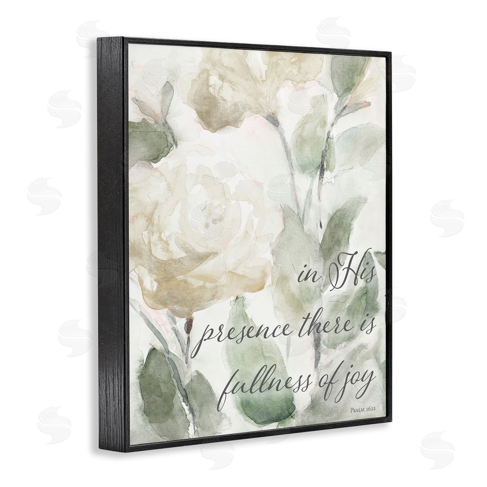 Sundance Graphics His Presence Floral Scripture Black Framed Giclee Wall Art Print