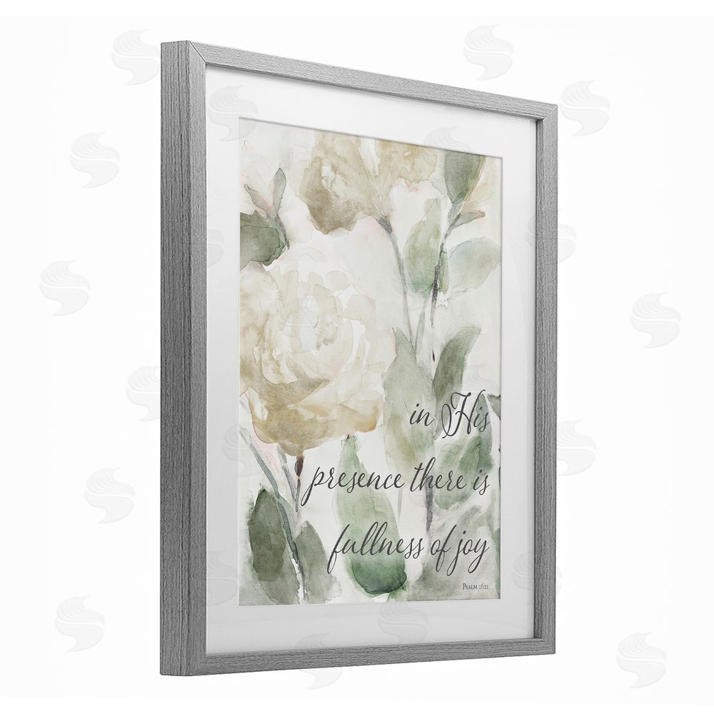 Sundance Graphics His Presence Floral Scripture Gray Framed Print Under Glass Wall Art