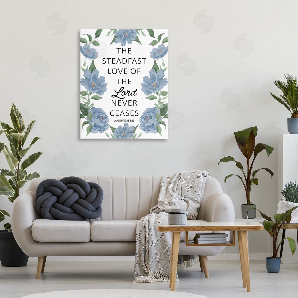 Lucille Price Steadfast Love Of The Lord Stretched Canvas Wall Art in Room