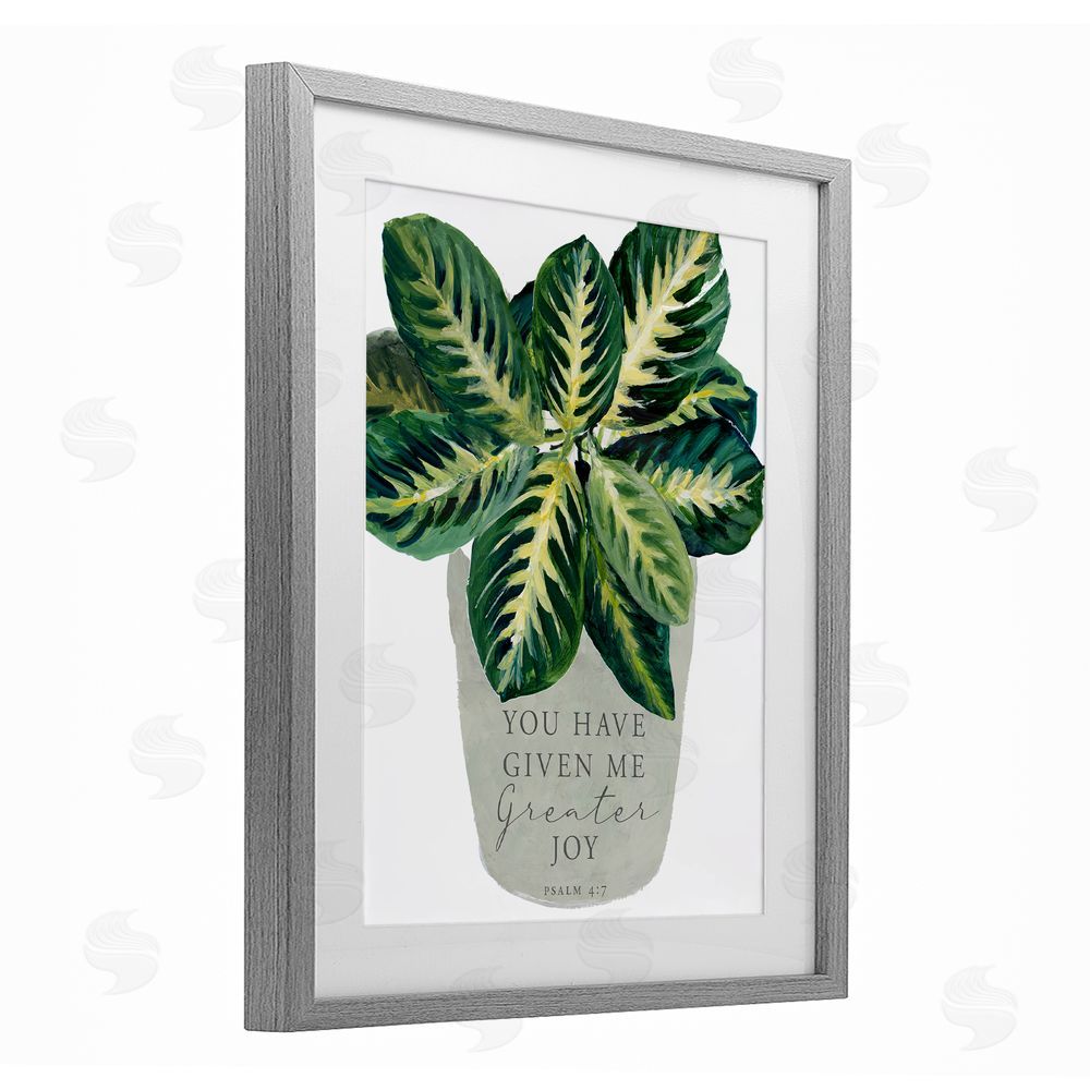 Lanie Loreth Prayer & House Plant Gray Framed Print Under Glass Wall Art