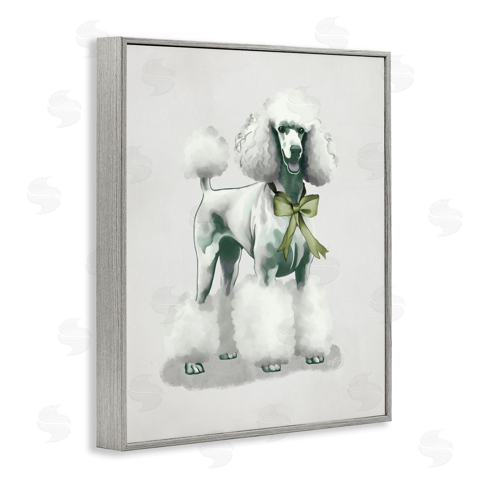 Sundance Graphics Graceful Poodle & Ribbon Gray Framed Giclee Wall Art Print