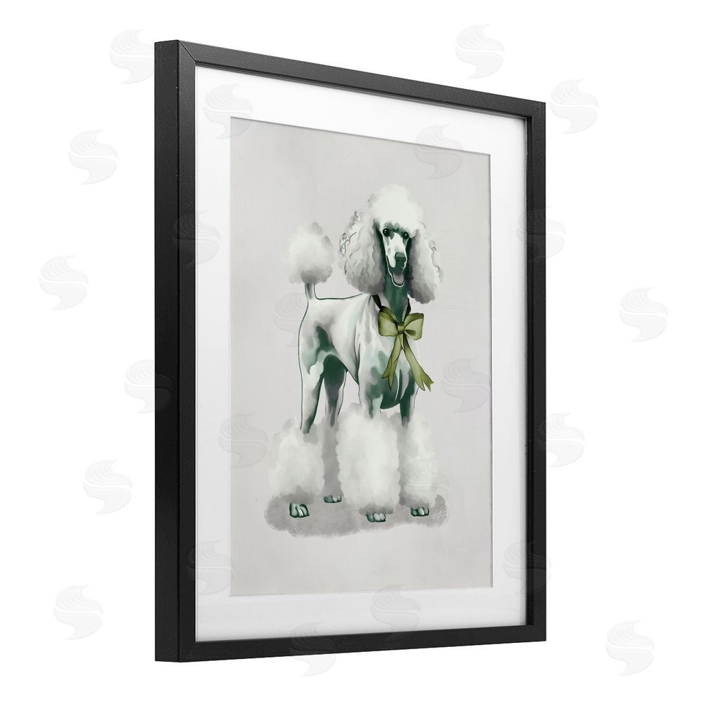 Sundance Graphics Graceful Poodle & Ribbon Black Framed Print Under Glass Wall Art