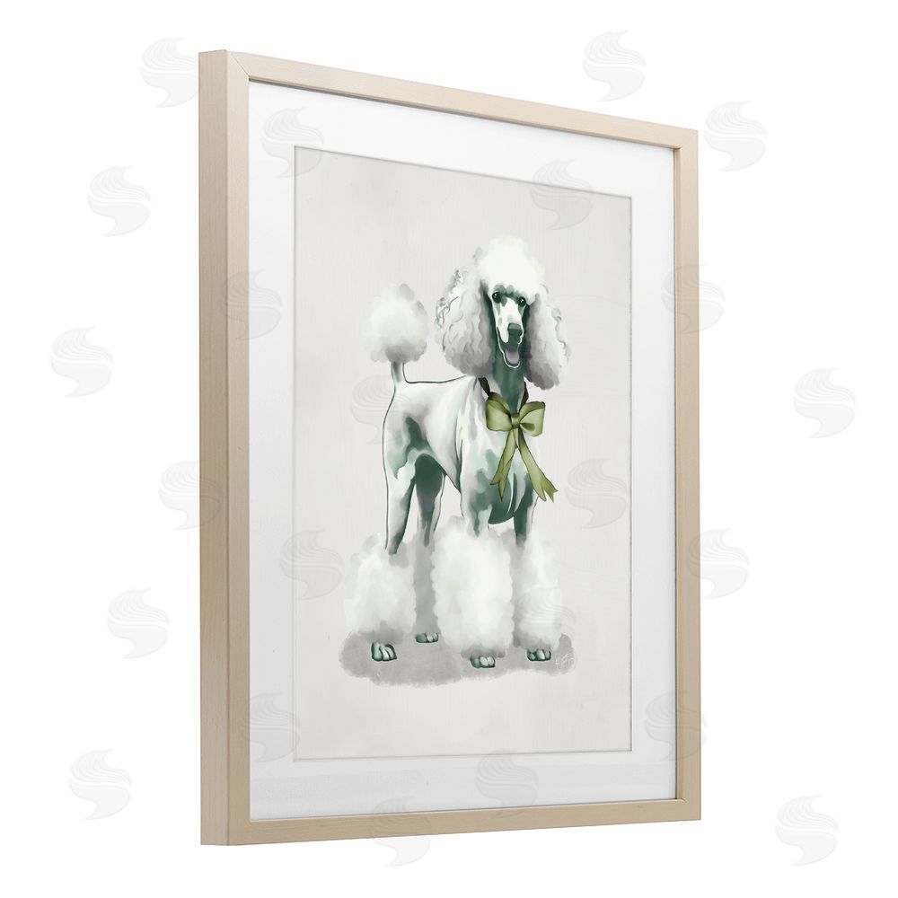 Sundance Graphics Graceful Poodle & Ribbon Birch Framed Print Under Glass Wall Art