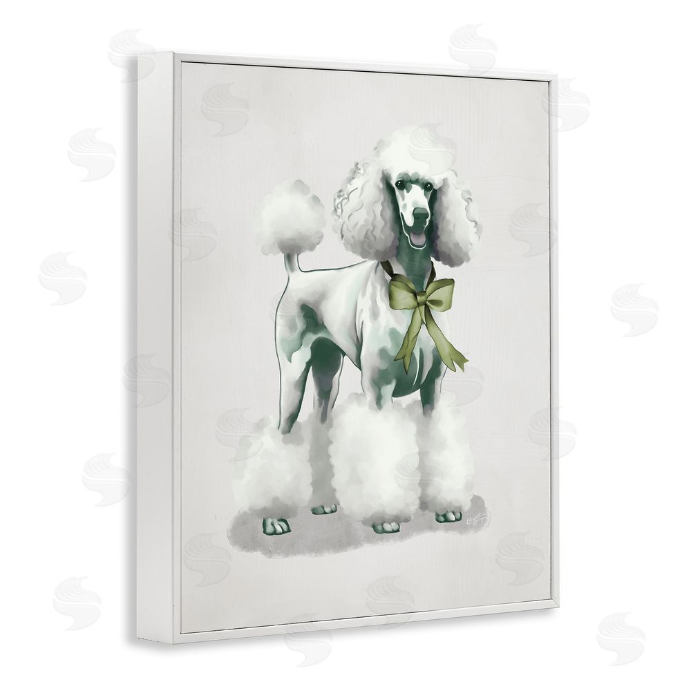 Sundance Graphics Graceful Poodle & Ribbon White Framed Giclee Wall Art Print