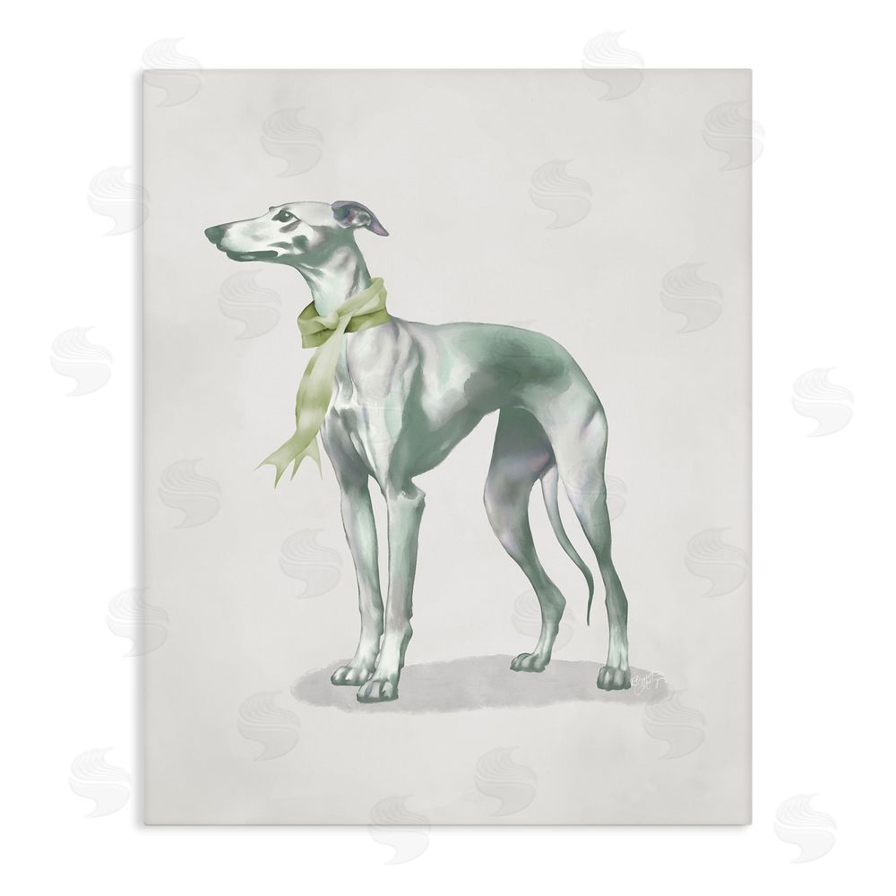 Sundance Graphics Graceful Dog & Ribbon Canvas Wall Art Print