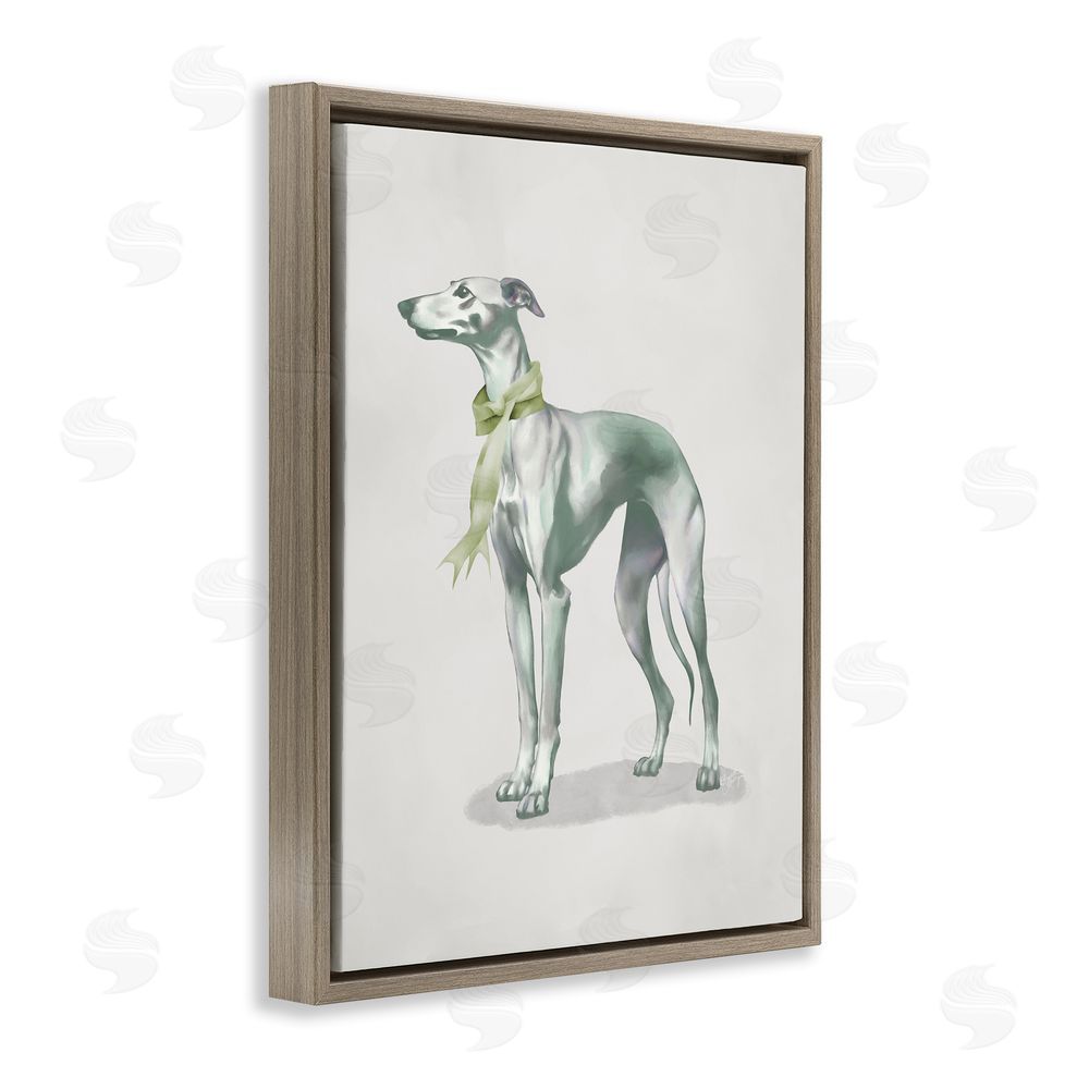 Sundance Graphics Graceful Dog & Ribbon Brown Floating Frame Canvas Wall Art Print
