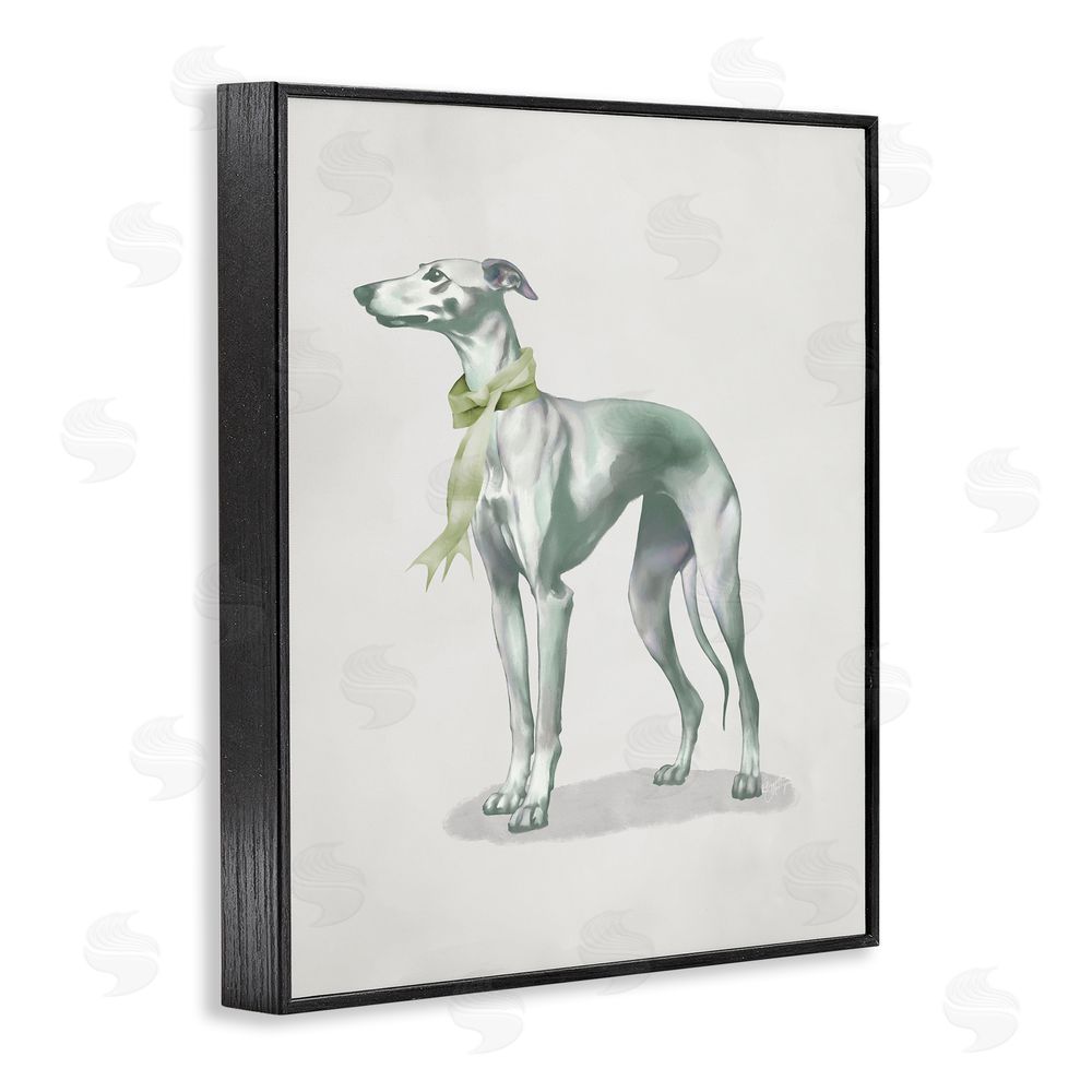 Sundance Graphics Graceful Dog & Ribbon Black Framed Giclee Wall Art Print