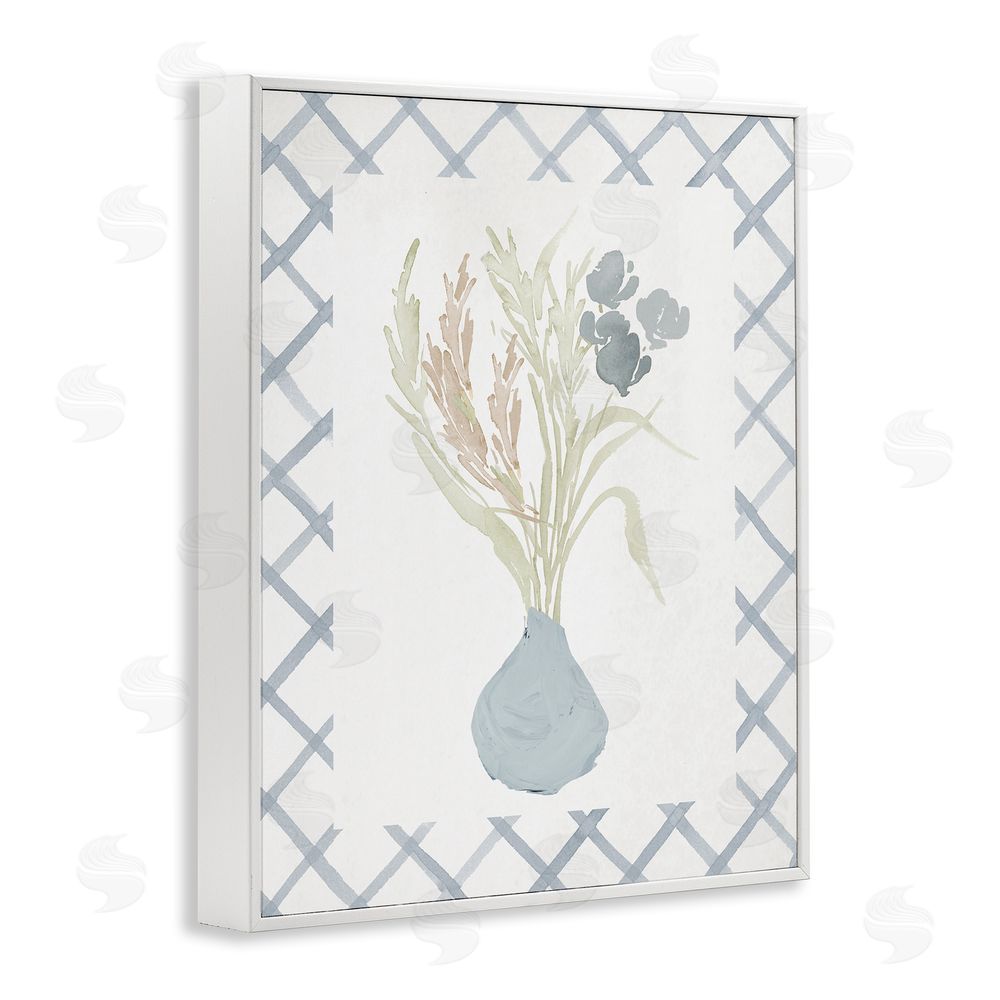 Elizabeth Medley Soft Blue Anna Bouquet White Framed Giclee Wall Art Print