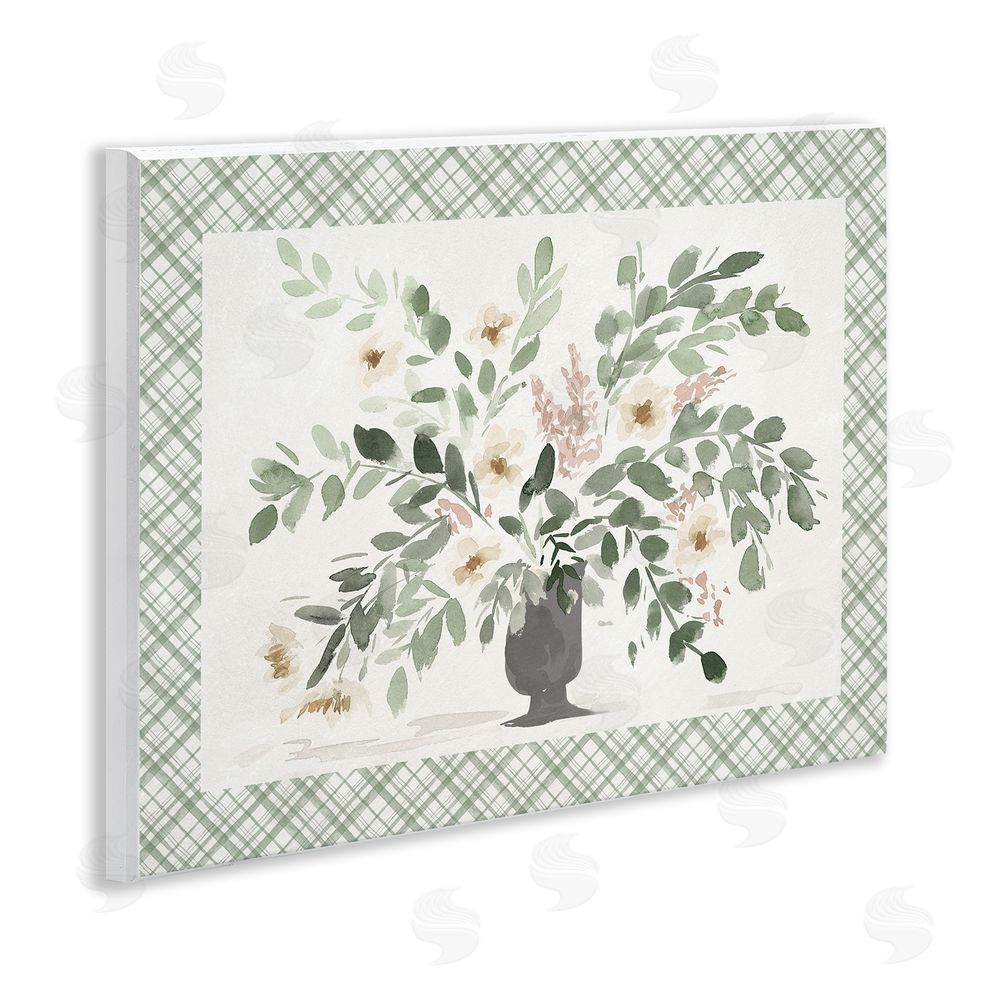 Lucille Price Springtime Bouquet on Plaid Wall Plaque Art Print
