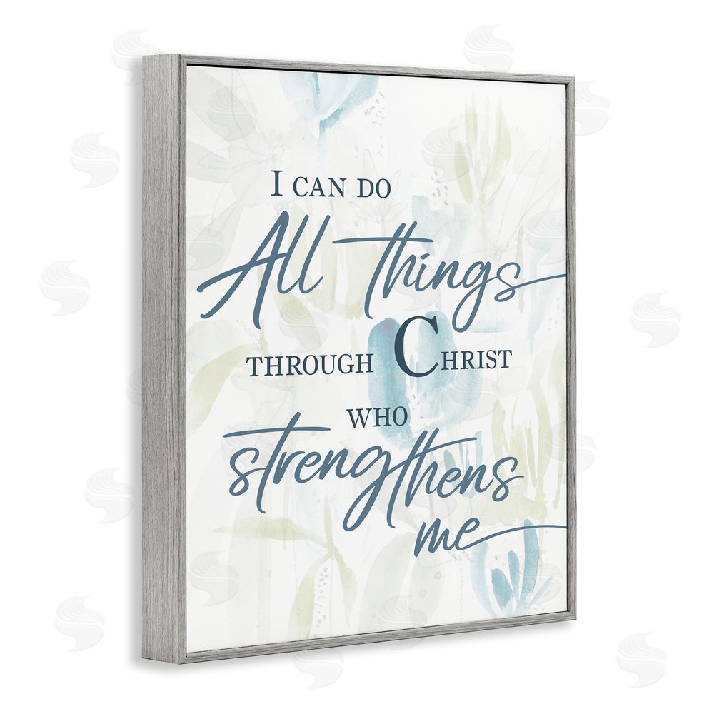 Sundance Graphics All Things Through Christ Gray Framed Giclee Wall Art Print