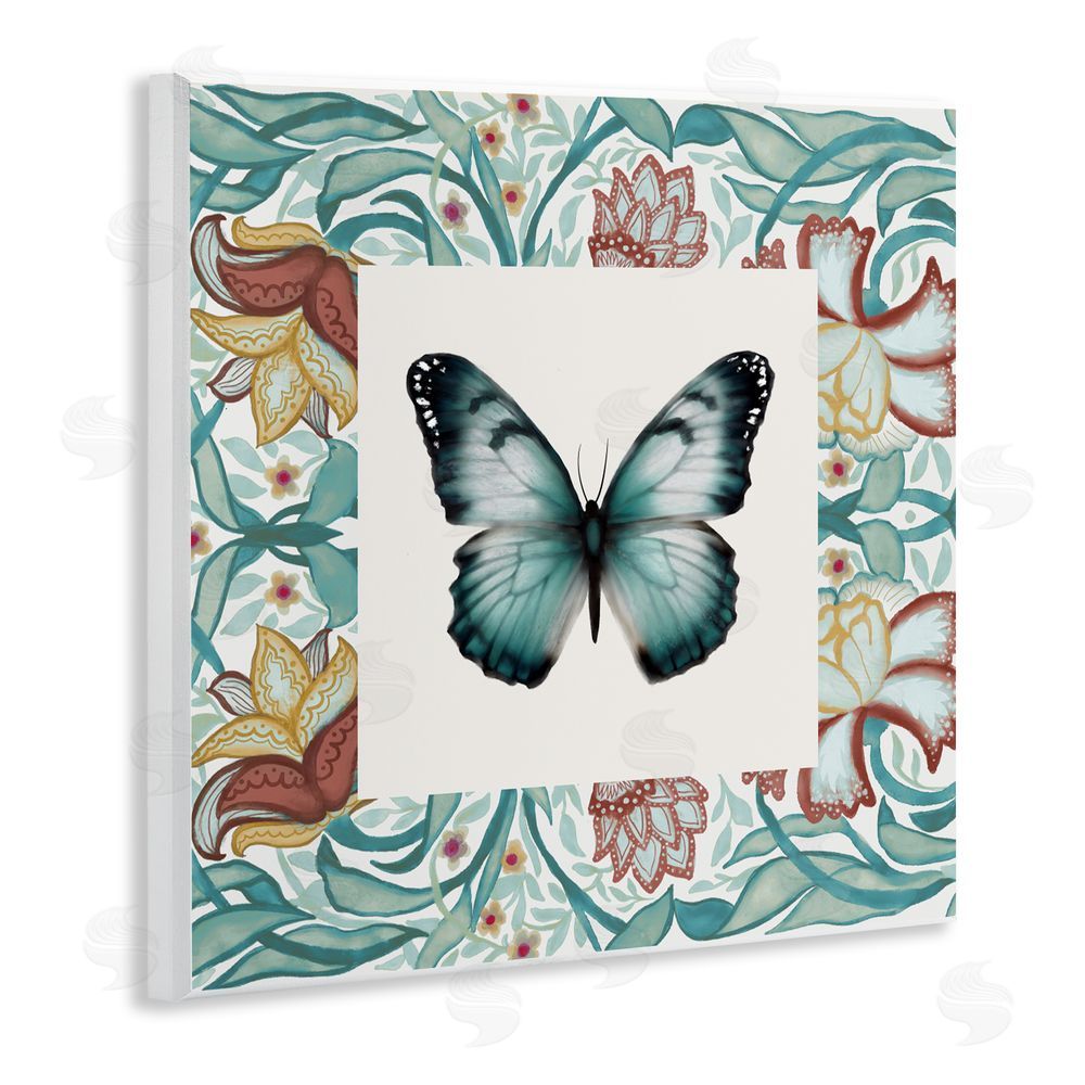 Sundance Graphics Blue Toned Baroque Butterfly Wall Plaque Printed Art