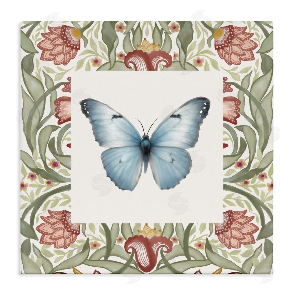 Sundance Graphics Baroque Butterfly Vintage Flowers Canvas Wall Art Print