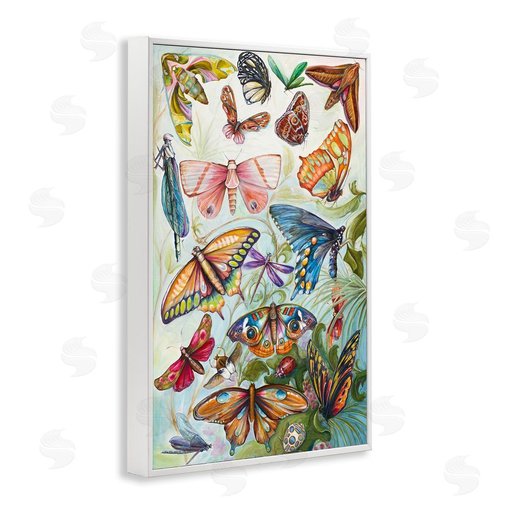 Sundance Graphics Colorful Butterfly Conservatory White Framed Giclee Wall Art Print