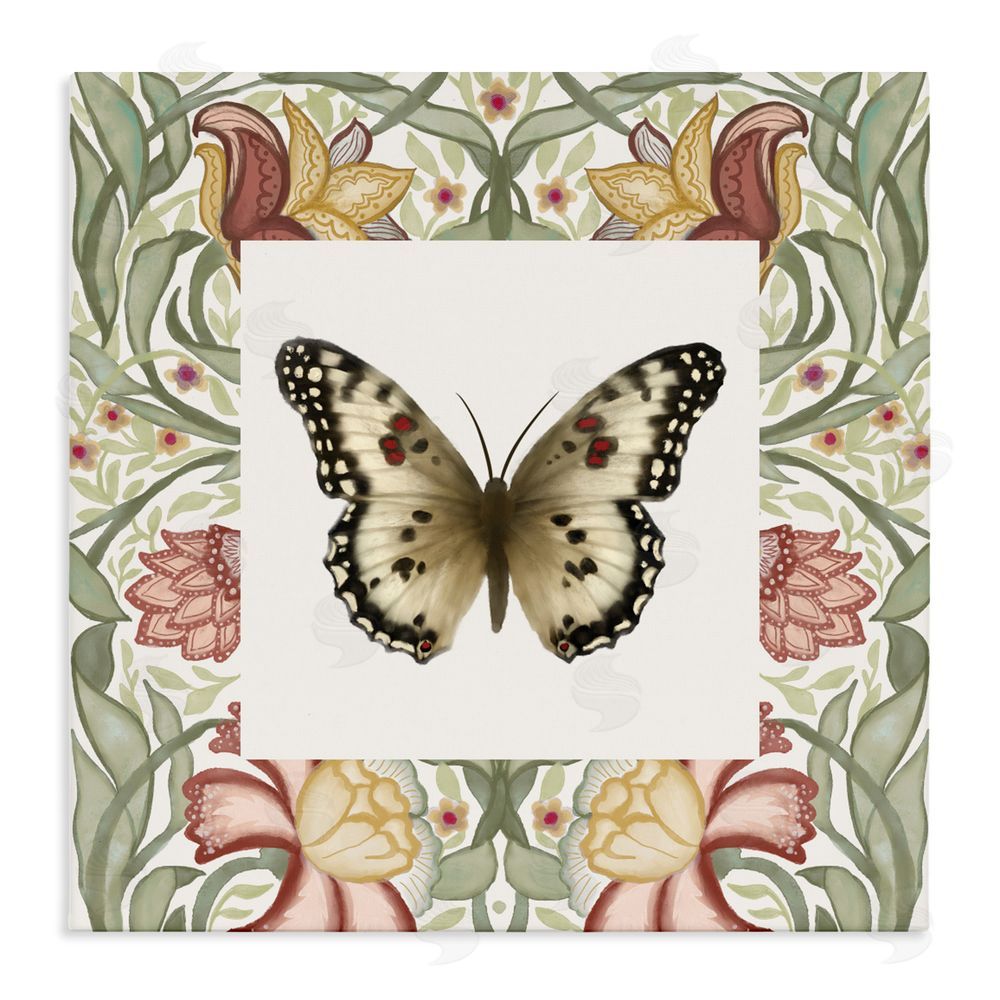 Elizabeth Medley Warm Toned Baroque Butterfly Stretched Canvas Wall Art Print