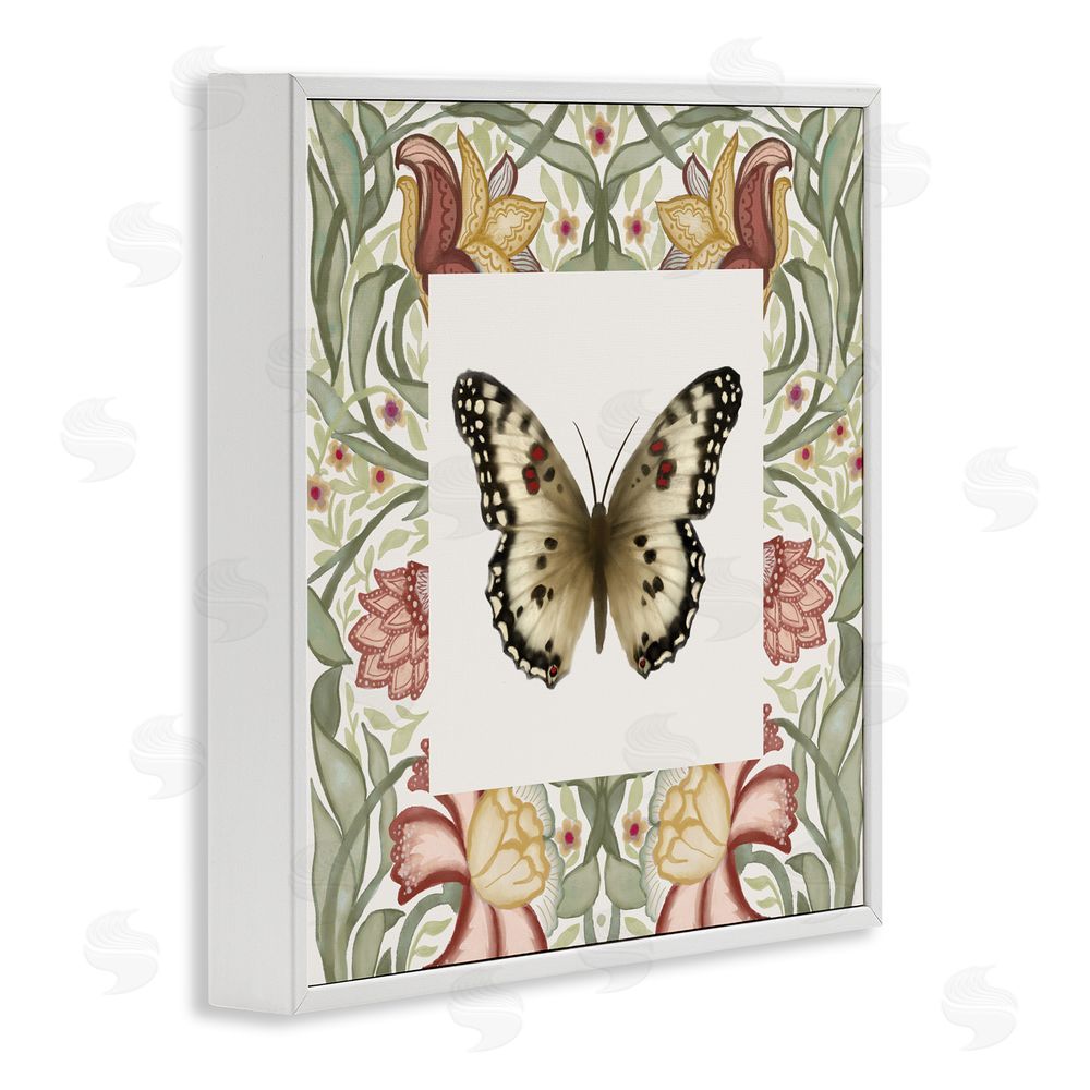Elizabeth Medley Warm Toned Baroque Butterfly White Framed Giclee Wall Art Print