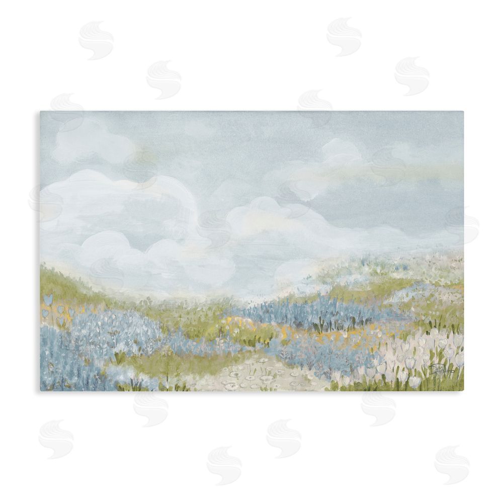 Sundance Graphics Blue Floral Meadow Canvas Wall Art Print