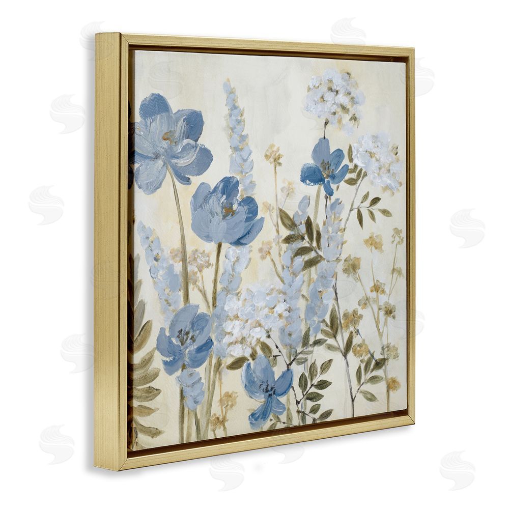 Lanie Loreth Peace In The Blue Garden Gold Floating Frame Canvas Wall Art Print