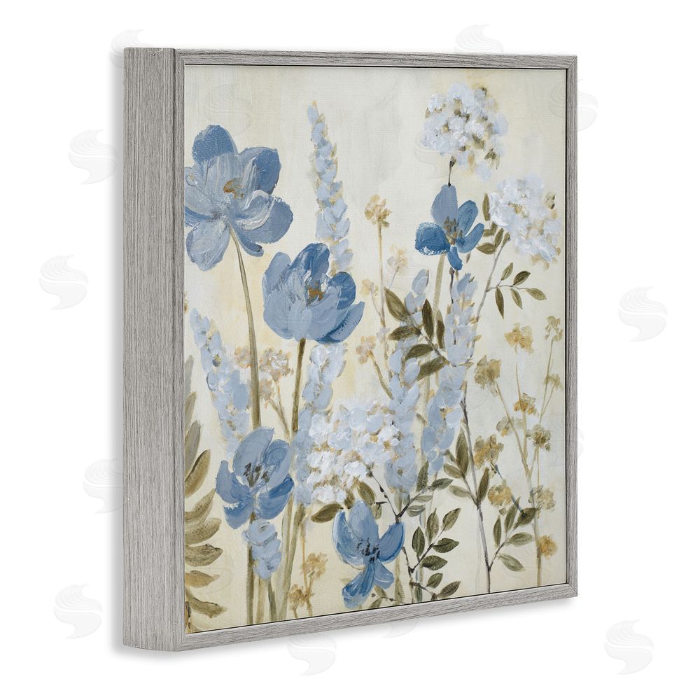 Lanie Loreth Peace In The Blue Garden Gray Framed Giclee Wall Art Print