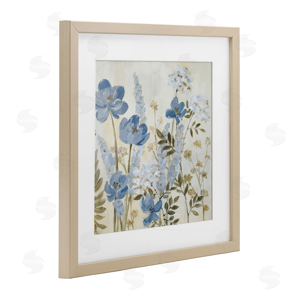 Lanie Loreth Peace In The Blue Garden Birch Framed Print Under Glass Wall Art