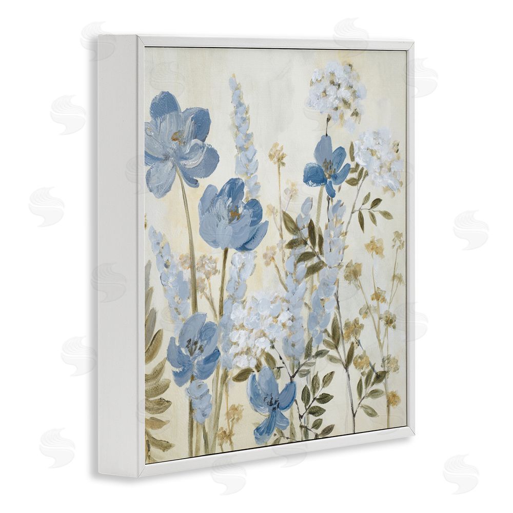 Lanie Loreth Peace In The Blue Garden White Framed Giclee Wall Art Print