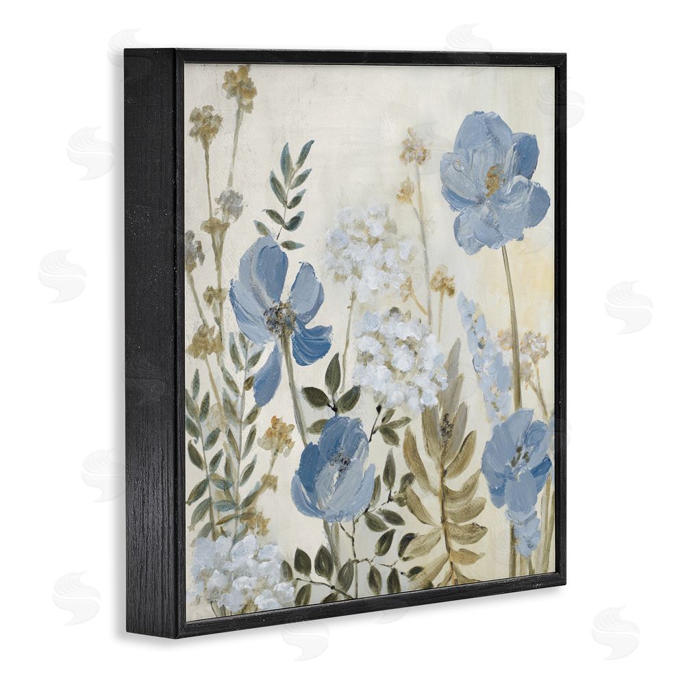Lanie Loreth Peaceful Blue Iris Garden Black Framed Giclee Wall Art Print